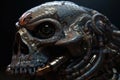 Detailed 3D Snake Robot in Cinematic Lighting on Dark Rococo Background