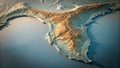 Detailed 3D Topographic Map of Florida Exploring the States Physical Geography through Stunning Relief Visualization Royalty Free Stock Photo