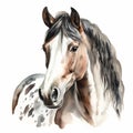 Detailed Dappled Horse Watercolor Clipart For Digital Painting And Paper Crafting