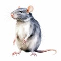 Detailed Dappled Rat Watercolor Clipart For Digital Painting And Paper Crafting