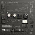 Detailed Data Visualization Dashboard with Graphs and Metrics Royalty Free Stock Photo