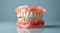 Detailed Denture Model on Reflective Surface. Generative ai Royalty Free Stock Photo