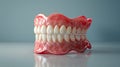 Detailed Denture Model on Reflective Surface. Generative ai Royalty Free Stock Photo