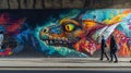 Graffiti Beast in Urban Jungle./n Royalty Free Stock Photo