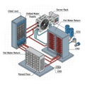 Detailed Diagram of Data Center Cooling System with Water-Based Setup Royalty Free Stock Photo