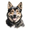 Detailed Digital Art Portrait Of A German Shepherd Royalty Free Stock Photo