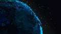 A detailed digital representation of planet Earth showcasing a complex interconnected network of glowing dots that symbolize Royalty Free Stock Photo