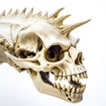 a detailed dinosaur skull fossil up close Royalty Free Stock Photo