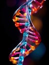 Detailed DNA Helix Structure in Macro View. Generative ai Royalty Free Stock Photo