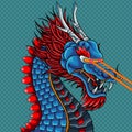 Detailed dragon mecha illustration