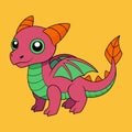 Dragon Vector Illustration - Mythical Creature Art Design Royalty Free Stock Photo