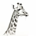 Detailed Drawing Of A Giraffe: Realistic Pencil Art Illustration