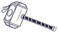 Detailed drawing of the mythical hammer of Thor in a vector format. vector design Generative AI Royalty Free Stock Photo