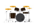 Detailed Drum Set the Percussion Instrument Illustration Royalty Free Stock Photo