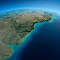 Detailed Earth. South America. Rio de La Plata