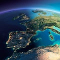 Detailed Earth. Spain and the Mediterranean Sea