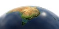 Detailed Earth on white background. Australia and Tasmania