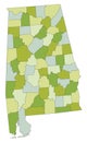 Detailed editable political map with separated layers. Alabama