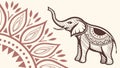 Detailed Elephant with Mandala Art Vector, vector design Generative AI Royalty Free Stock Photo