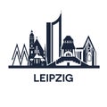 Detailed emblem of city Leipzig, Germany