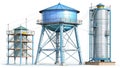 Comprehensive Engineering Diagram of a Water Tower Structural Analysis Components and Infrastructure Royalty Free Stock Photo