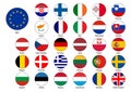 Detailed European Union round flags Royalty Free Stock Photo