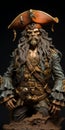 Detailed Fantasy Art Pirate Statue With Meticulous Brushwork