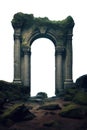 a fantasy arched column entrance. Transparent PNG. Medieval fantasy portal.