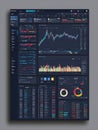 Detailed Financial Dashboard Displaying Market Trends and Trading Analytics for Data-Driven Decision Making During Royalty Free Stock Photo