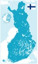 Detailed Finland Map. No text