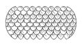 Detailed fish scale outline pattern, versatile aquatic texture, vector design Generative AI Royalty Free Stock Photo
