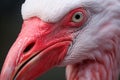 Detailed Flamingo closeup head. Generate Ai