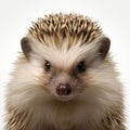 Detailed Flat Drawing Of Hedgehog In Front View On White Background Royalty Free Stock Photo