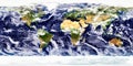 Detailed flat map of continents and oceans, panorama of planet surface. Real colur of continents. Elements of this image furnished