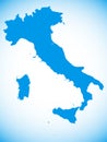 Blue map of Italy