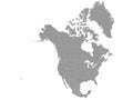 Gray map of North America Royalty Free Stock Photo