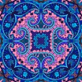 Detailed floral and paisley seamless pattern in pink and blue tones. Vector background. Royalty Free Stock Photo