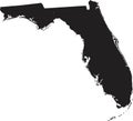 Detailed Florida Silhouette map.