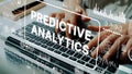 Detailed Focus on Predictive Analytics with Data Visualization Over Laptop Keyboard in Modern Workspace. Asymptotic Royalty Free Stock Photo