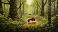 Detailed Forest Painting With Ants By Mike Mayhew