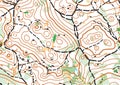 Detailed fragment of color abstract vector topographic map