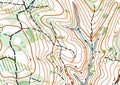 Detailed fragment of color abstract vector topographic map