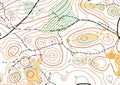 Detailed fragment of color abstract vector topographic map