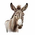 Detailed Front View Donkey Close-up Flat Drawing In 8k Resolution