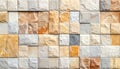 Multi- Colored Stone Brick Wall with Earthy Tones and Varied Textures pattern Royalty Free Stock Photo
