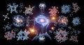 AI brain with molecules. Royalty Free Stock Photo