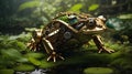 Detailed and futuristic mechanical frog