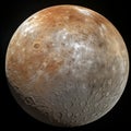 Detailed Ganymede Planet With Doge Face Crater - Nasa Hdr Hq Photograph