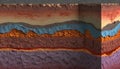 Detailed geological illustration of the Earth's layers Royalty Free Stock Photo