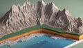 Detailed geological illustration of the Earth's layers Royalty Free Stock Photo